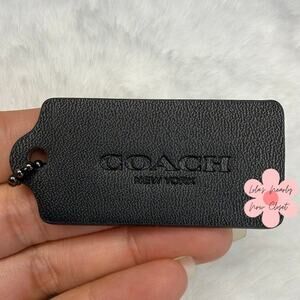 2" COACH Black Fob Bag Charm Hang tag Hangtag
